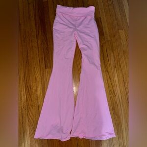 Edikted Pink Flare Fold over leggings